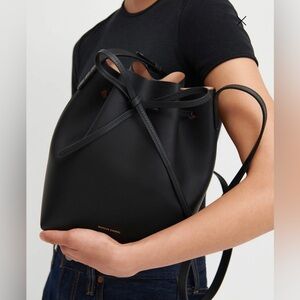 Mansur Gavriel Mini Bucket Bag, in Black/Ballerina